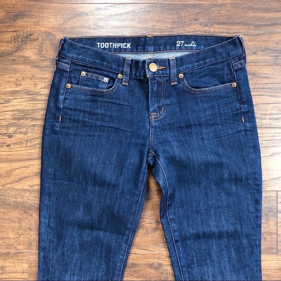 J Crew • Toothpick Ankle skinny jeans dark wash 8" low mid rise cropped - Picture 3 of 10